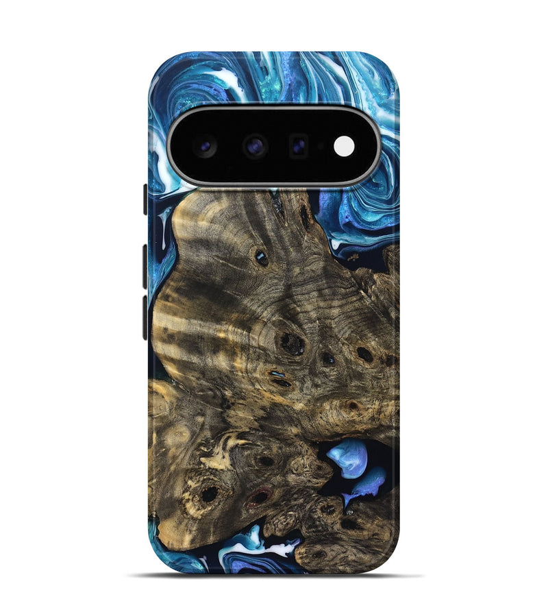 Pixel 11 Pro Wood Live Edge Phone Case - Fabiola (Blue, 831606)