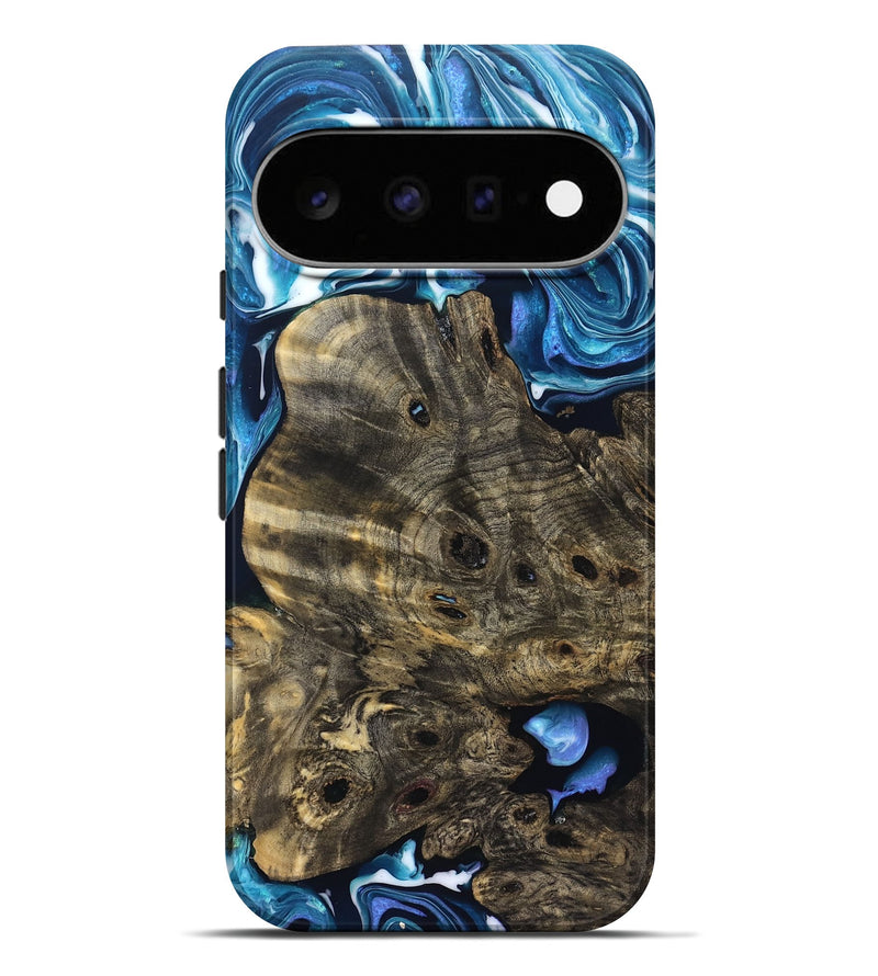 Pixel 11 Pro XL Wood Live Edge Phone Case - Fabiola (Blue, 831606)