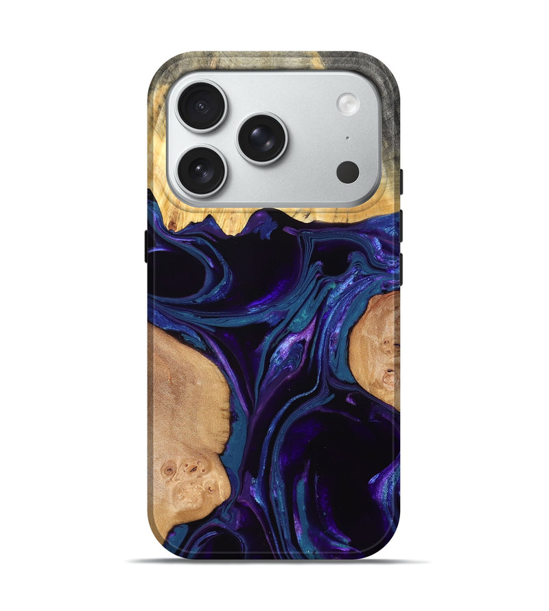 iPhone 18 Pro Wood Live Edge Phone Case - Odessa (Purple, 831609)
