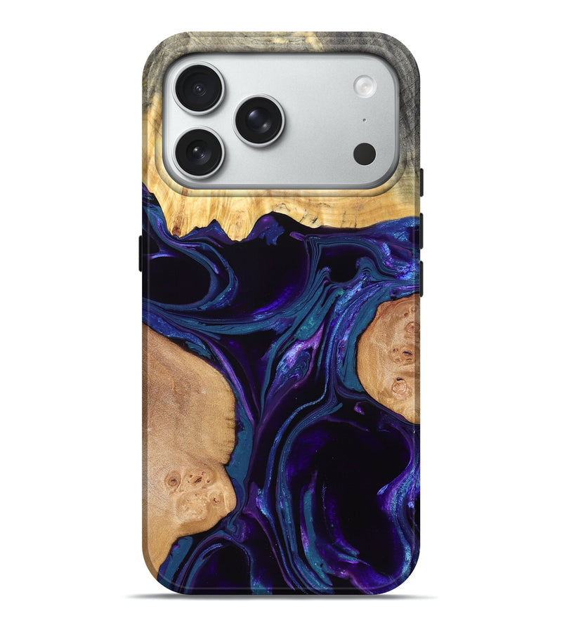 iPhone 18 Pro Max Wood Live Edge Phone Case - Odessa (Purple, 831609)