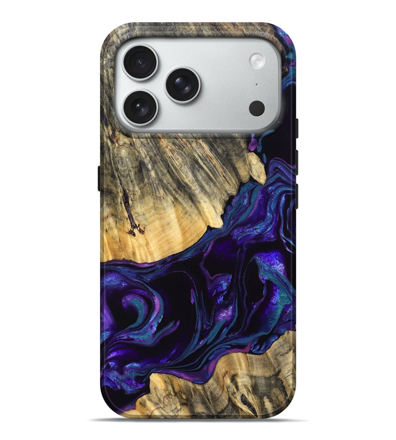 iPhone 18 Pro Max Wood Live Edge Phone Case - Shawnte (Purple, 831610)