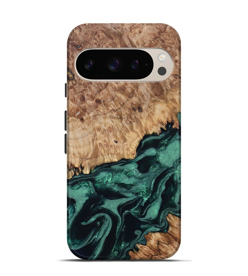 Pixel 10 Pro Wood Live Edge Phone Case - Amara (Green, 831612)