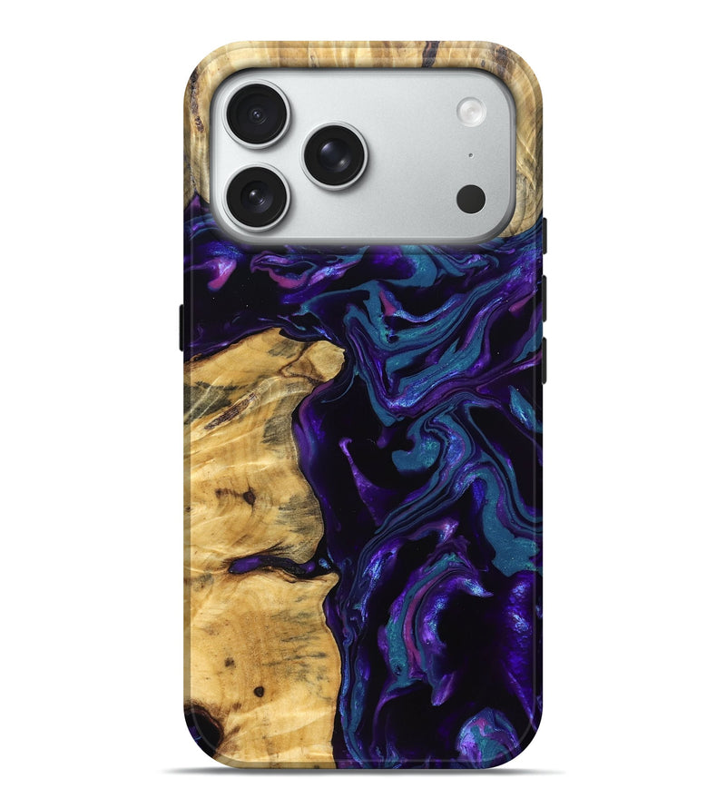 iPhone 18 Pro Max Wood Live Edge Phone Case - Todd (Purple, 831613)
