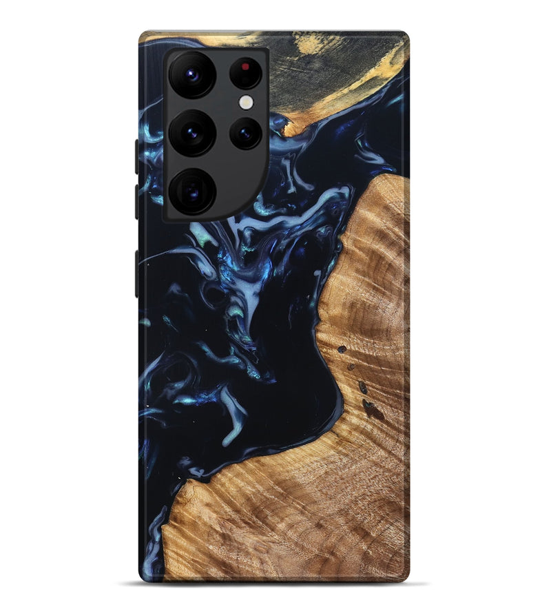 Galaxy S22 Ultra Wood Live Edge Phone Case - Rebeca (Blue, 831616)