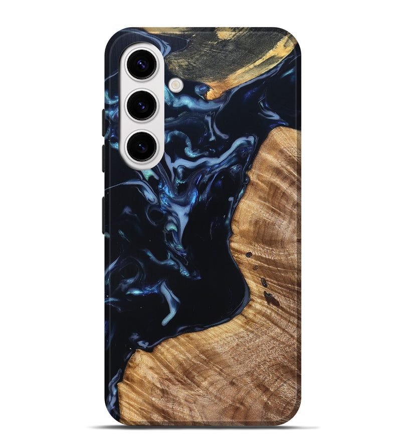 Galaxy S25 Plus Wood Live Edge Phone Case - Rebeca (Blue, 831616)