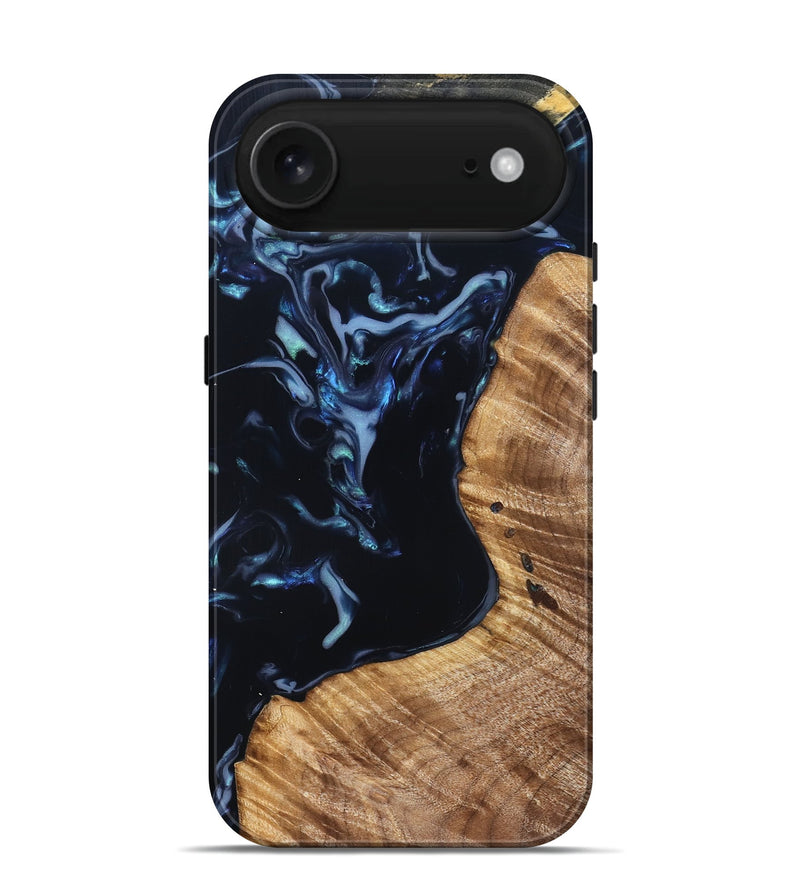 iPhone 17 Air Wood Live Edge Phone Case - Rebeca (Blue, 831616)