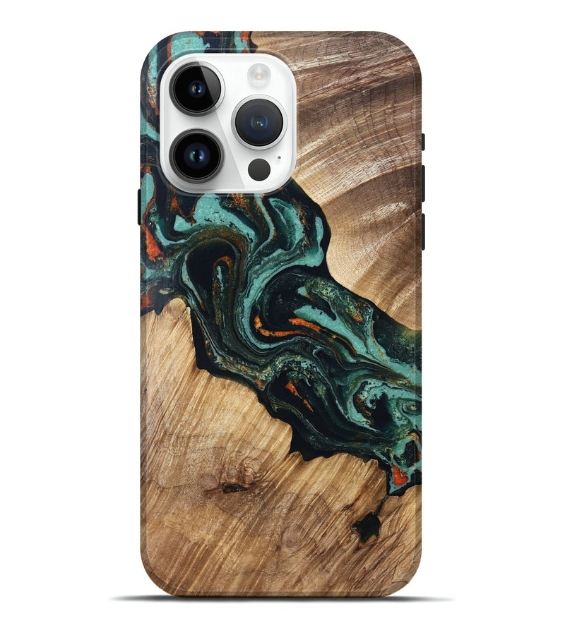 iPhone 15 Pro Max Wood Live Edge Phone Case - Jacoby (Green, 831617)