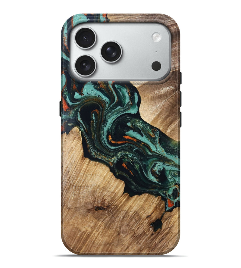 iPhone 18 Pro Max Wood Live Edge Phone Case - Jacoby (Green, 831617)