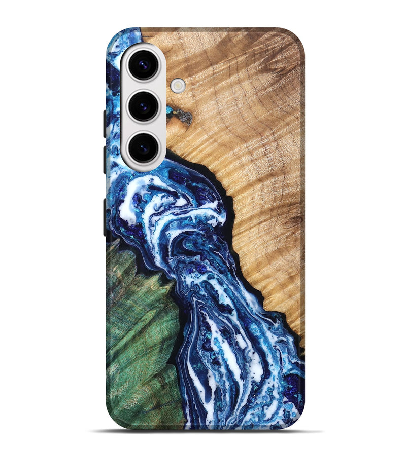 Galaxy S25 Plus Wood Live Edge Phone Case - Kohen (Blue, 831618)