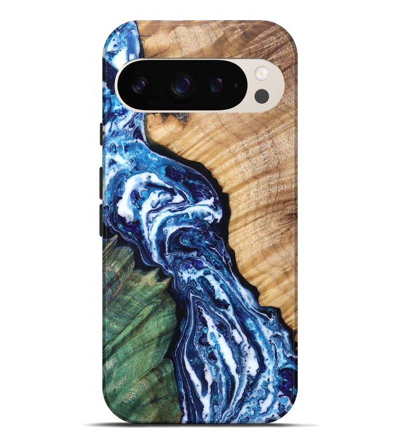 Pixel 10 Pro XL Wood Live Edge Phone Case - Kohen (Blue, 831618)