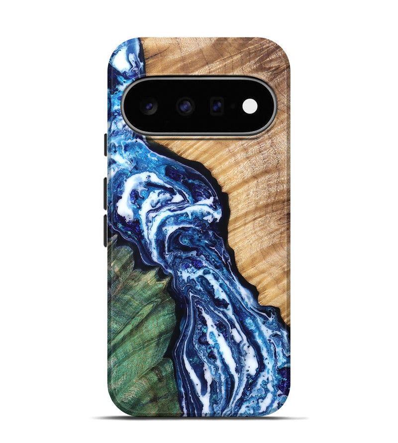Pixel 11 Pro Wood Live Edge Phone Case - Kohen (Blue, 831618)