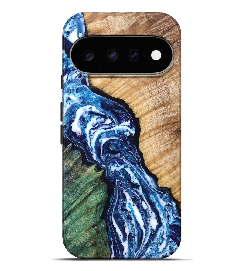 Pixel 11 Pro XL Wood Live Edge Phone Case - Kohen (Blue, 831618)
