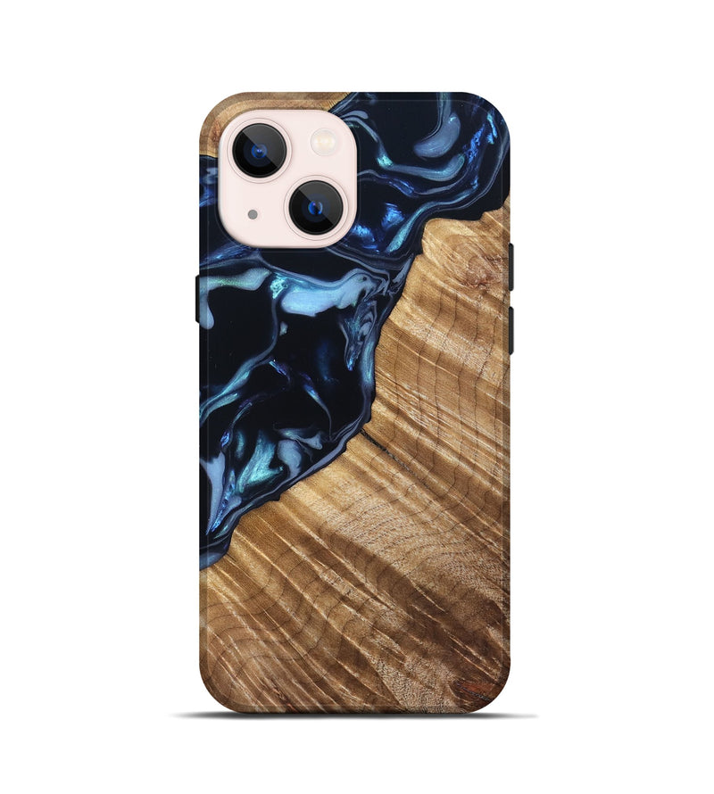 iPhone 13 mini Wood Live Edge Phone Case - Lyric (Blue, 831619)