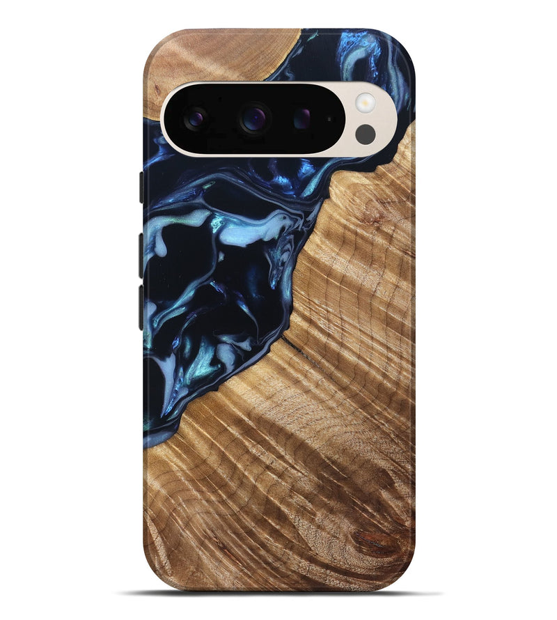 Pixel 10 Pro XL Wood Live Edge Phone Case - Lyric (Blue, 831619)