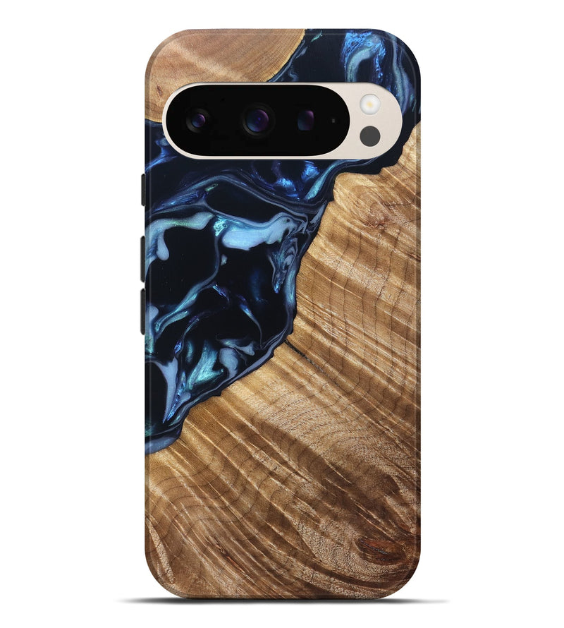 Pixel 9 Pro XL Wood Live Edge Phone Case - Lyric (Blue, 831619)