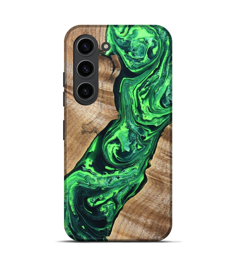 Galaxy S23 Wood Live Edge Phone Case - Tobe (Green, 831620)