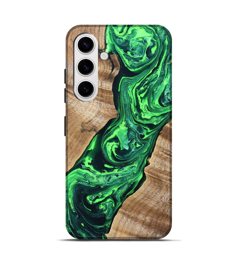 Galaxy S25 Wood Live Edge Phone Case - Tobe (Green, 831620)