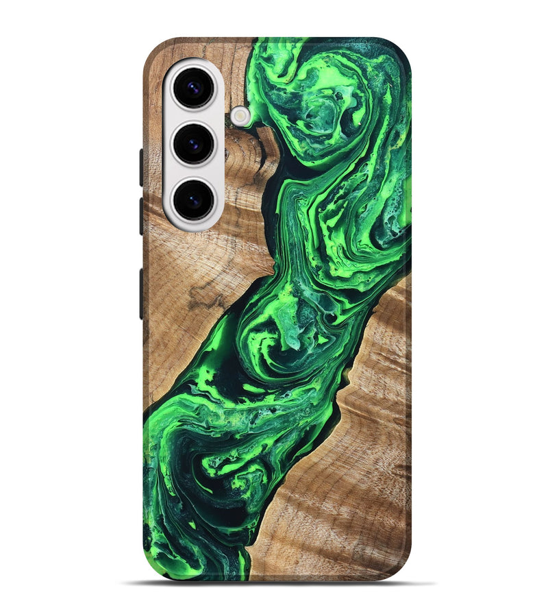 Galaxy S25 Plus Wood Live Edge Phone Case - Tobe (Green, 831620)