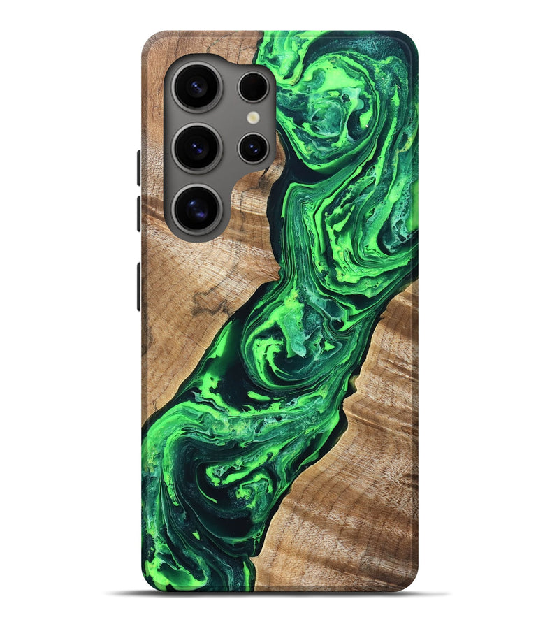 Galaxy S25 Ultra Wood Live Edge Phone Case - Tobe (Green, 831620)