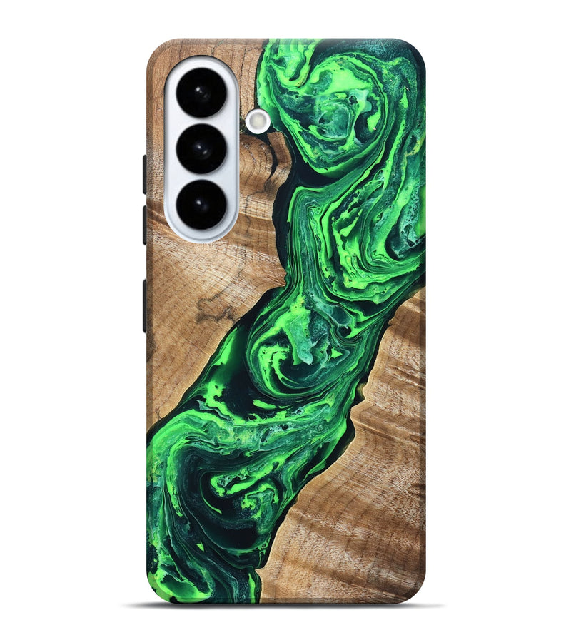 Galaxy S26 Plus Wood Live Edge Phone Case - Tobe (Green, 831620)