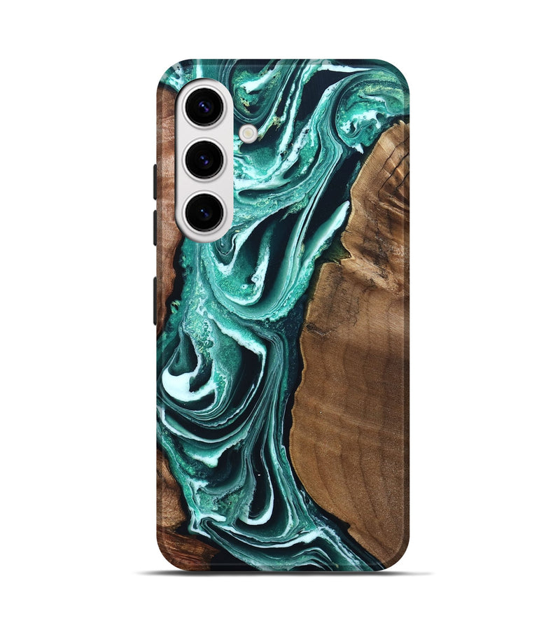 Galaxy S25 Wood Live Edge Phone Case - Ignacio (Green, 831621)