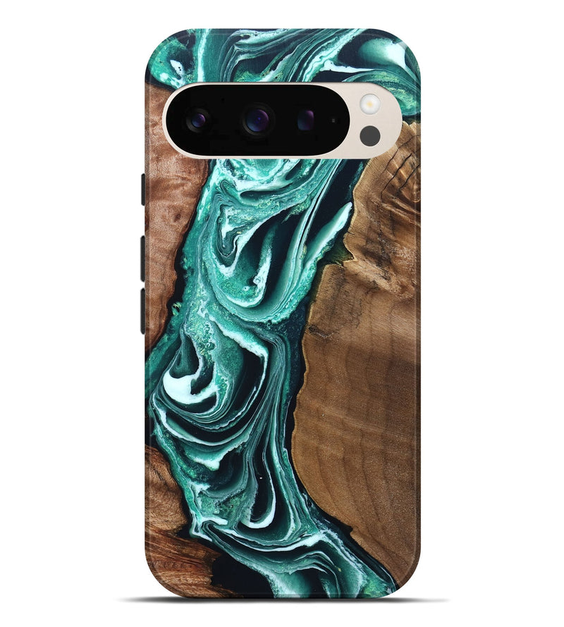 Pixel 10 Pro XL Wood Live Edge Phone Case - Ignacio (Green, 831621)