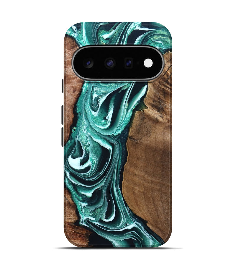 Pixel 11 Pro Wood Live Edge Phone Case - Ignacio (Green, 831621)