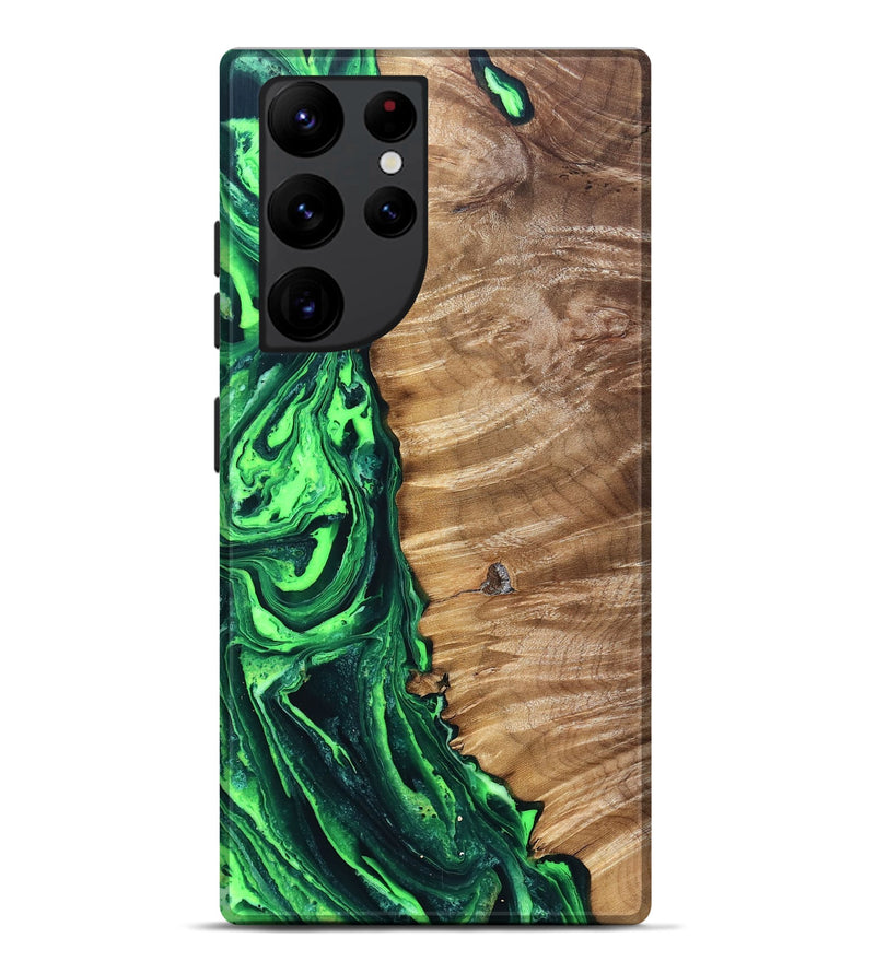 Galaxy S22 Ultra Wood Live Edge Phone Case - Kasey (Green, 831622)