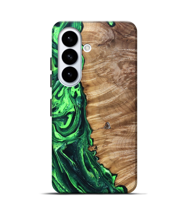 Galaxy S26 Wood Live Edge Phone Case - Kasey (Green, 831622)
