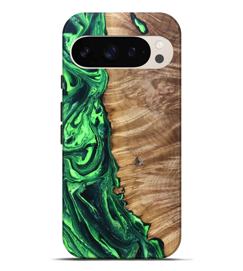 Pixel 10 Pro XL Wood Live Edge Phone Case - Kasey (Green, 831622)