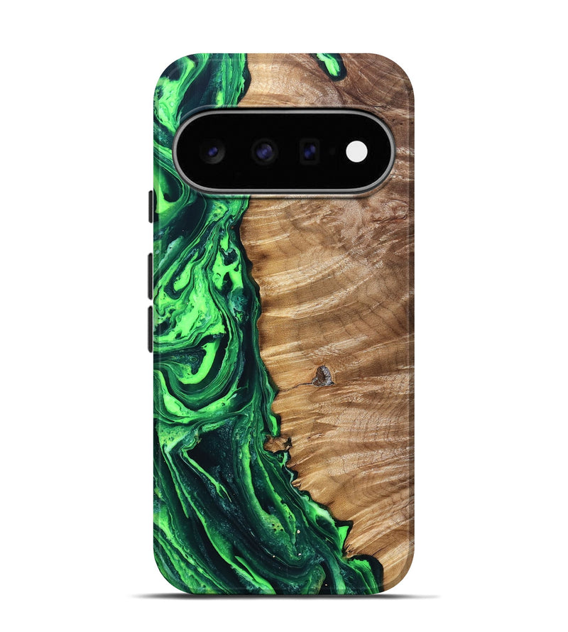 Pixel 11 Pro Wood Live Edge Phone Case - Kasey (Green, 831622)