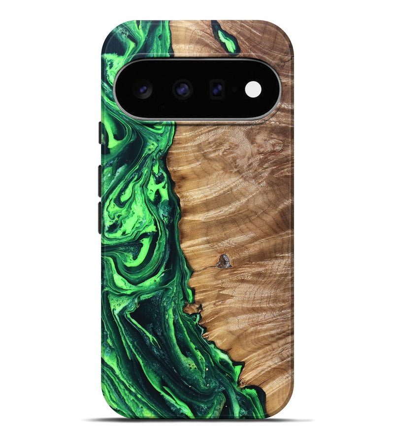 Pixel 11 Pro XL Wood Live Edge Phone Case - Kasey (Green, 831622)
