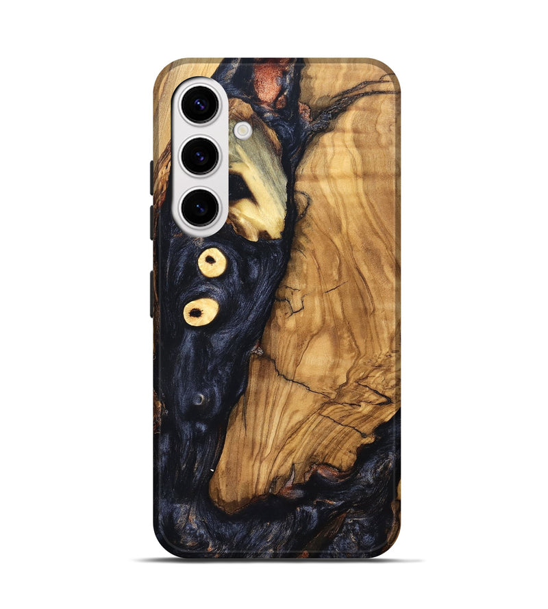 Galaxy S25 Wood Live Edge Phone Case - Freyja (Pure Black, 831623)