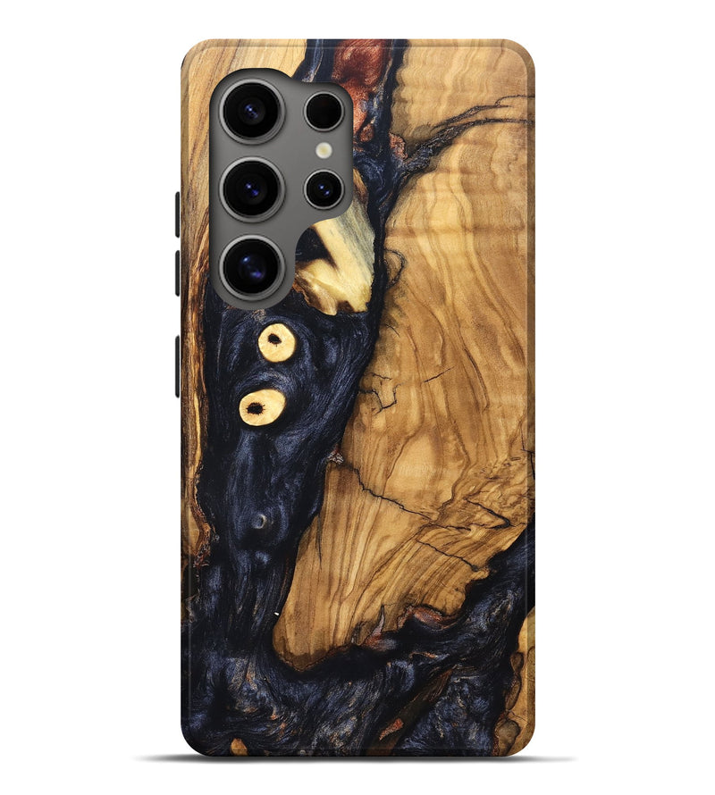 Galaxy S25 Ultra Wood Live Edge Phone Case - Freyja (Pure Black, 831623)