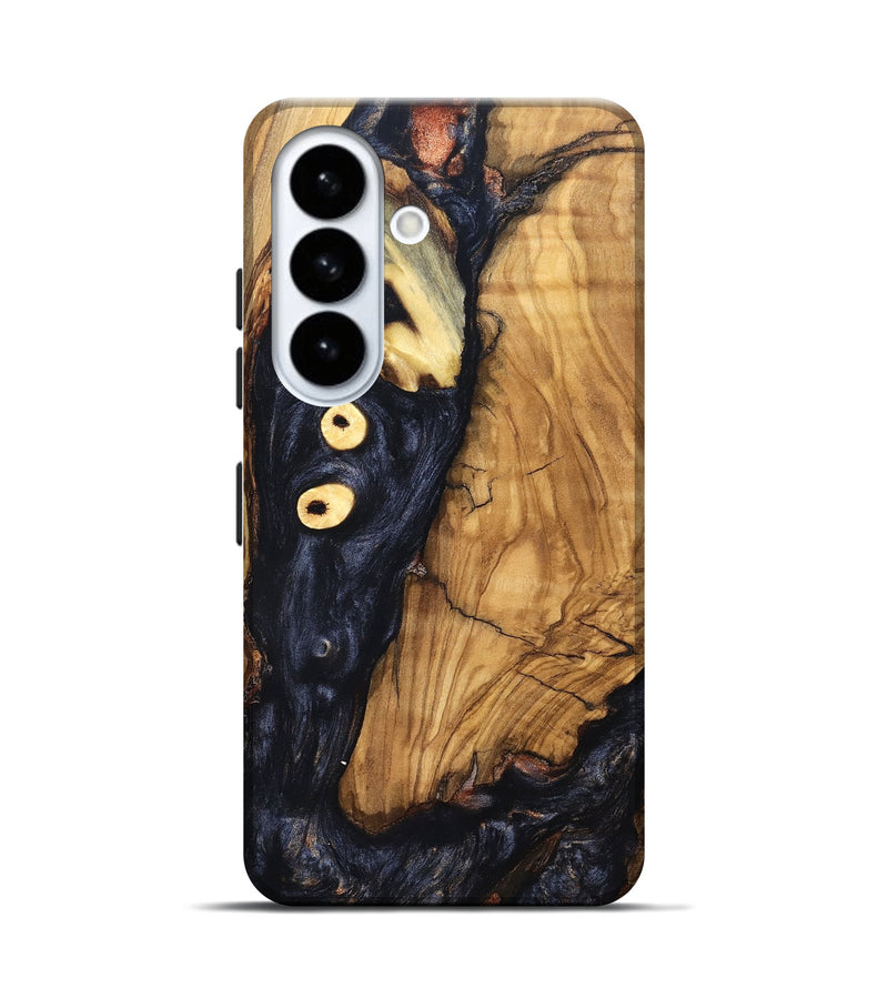 Galaxy S26 Wood Live Edge Phone Case - Freyja (Pure Black, 831623)