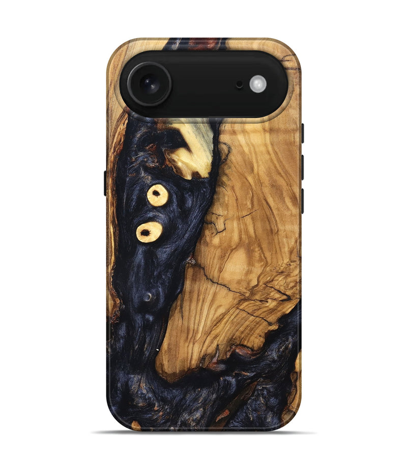 iPhone 17 Air Wood Live Edge Phone Case - Freyja (Pure Black, 831623)