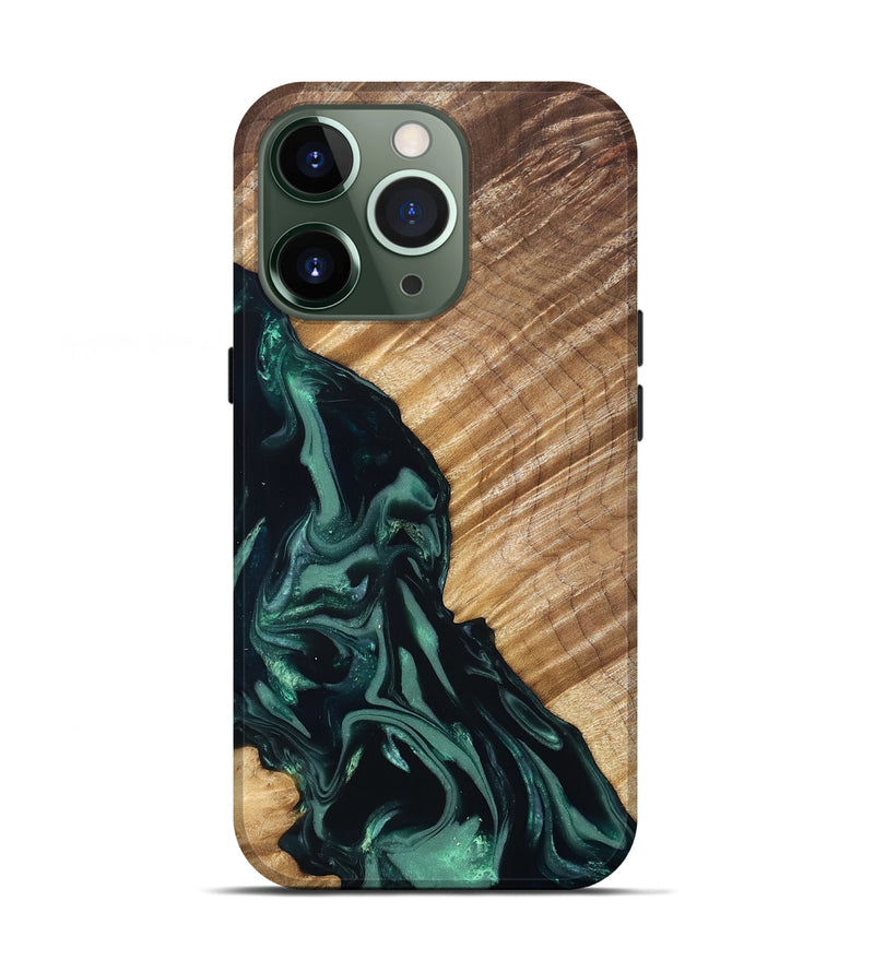 iPhone 13 Pro Wood Live Edge Phone Case - Leota (Green, 831627)