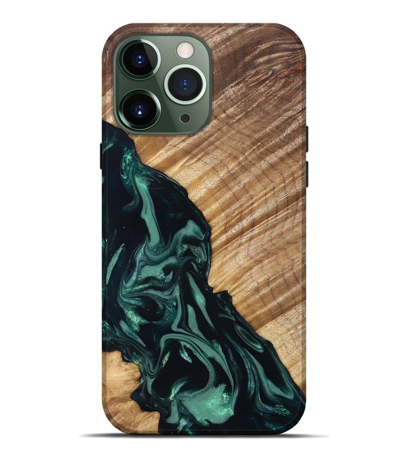 iPhone 13 Pro Max Wood Live Edge Phone Case - Leota (Green, 831627)