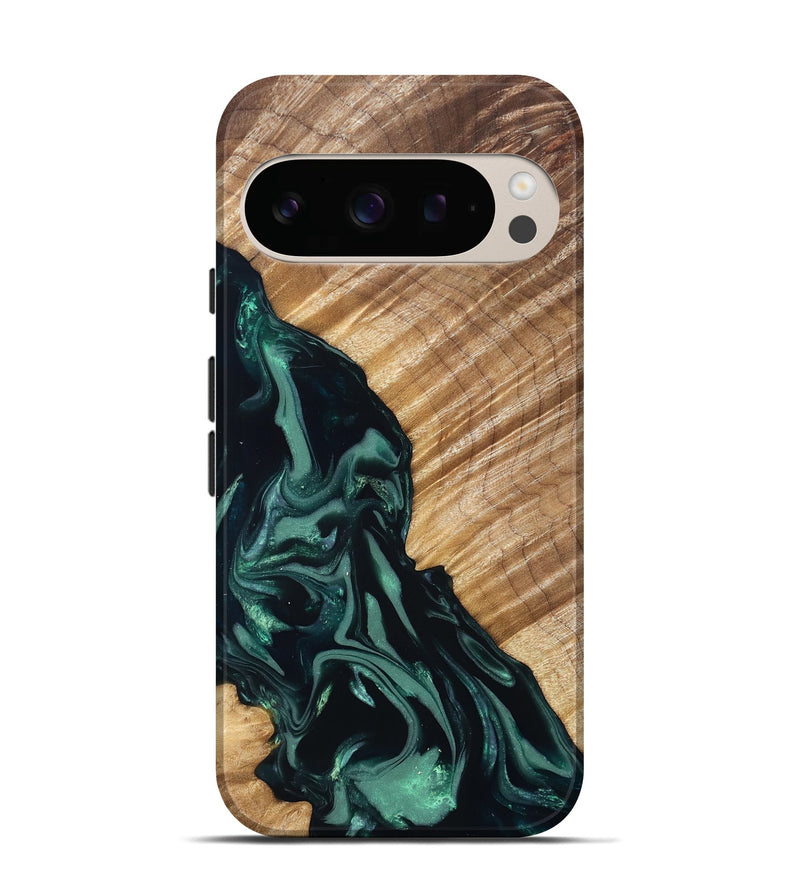 Pixel 10 Pro Wood Live Edge Phone Case - Leota (Green, 831627)