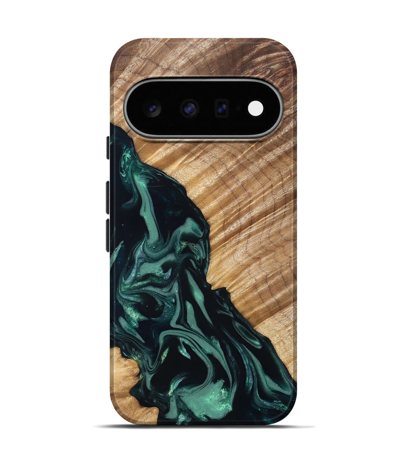Pixel 11 Pro Wood Live Edge Phone Case - Leota (Green, 831627)
