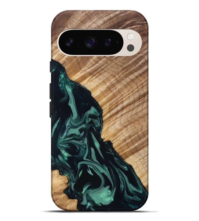 Pixel 9 Pro XL Wood Live Edge Phone Case - Leota (Green, 831627)