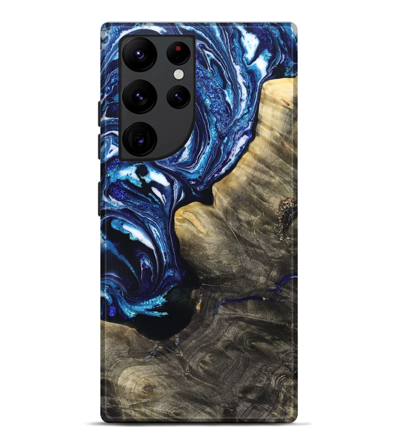Galaxy S22 Ultra Wood Live Edge Phone Case - Baker (Blue, 831628)