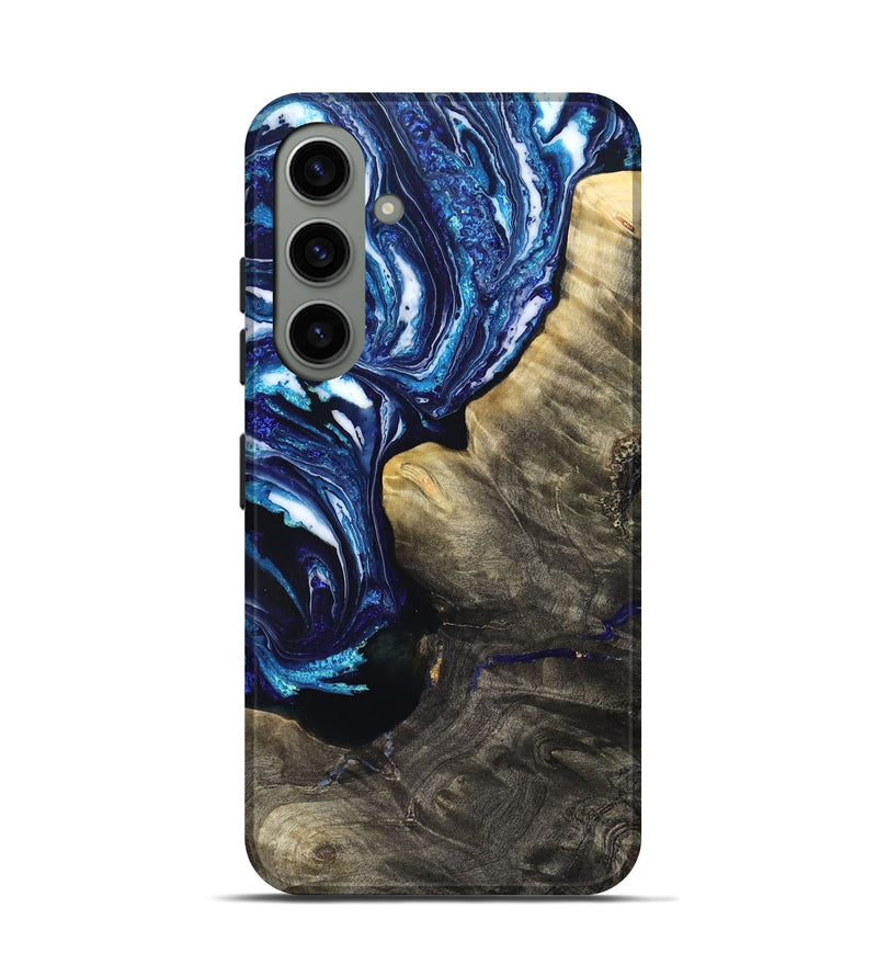 Galaxy S24 Wood Live Edge Phone Case - Baker (Blue, 831628)