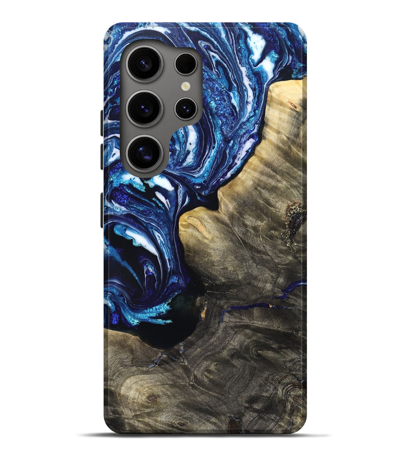 Galaxy S25 Ultra Wood Live Edge Phone Case - Baker (Blue, 831628)