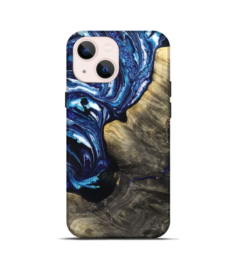 iPhone 13 mini Wood Live Edge Phone Case - Baker (Blue, 831628)