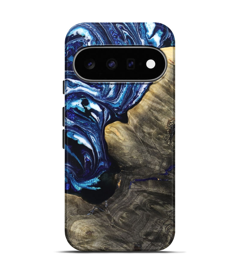 Pixel 11 Pro Wood Live Edge Phone Case - Baker (Blue, 831628)