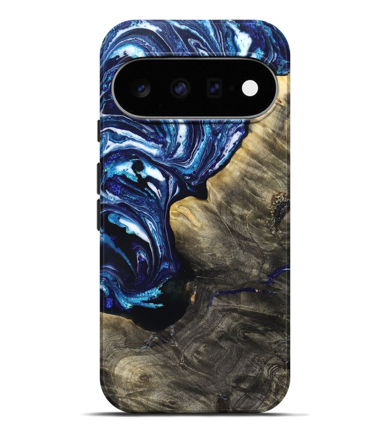 Pixel 11 Pro XL Wood Live Edge Phone Case - Baker (Blue, 831628)