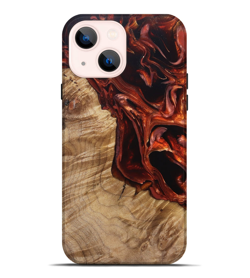 iPhone 14 Plus Wood Live Edge Phone Case - Avi (Red, 831629)