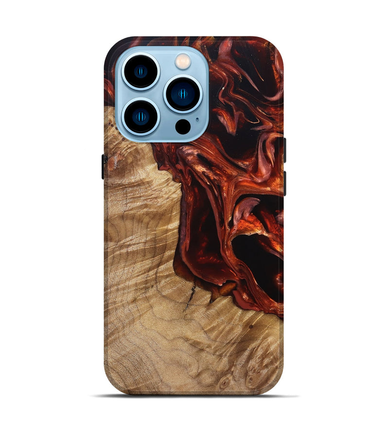 iPhone 14 Pro Wood Live Edge Phone Case - Avi (Red, 831629)
