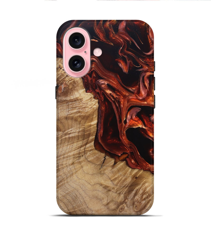 iPhone 16 Wood Live Edge Phone Case - Avi (Red, 831629)